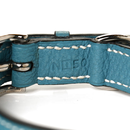 Hermes Taurillon Clemence Kelly Dog Leash and Collar Blue Jean 3 of 6