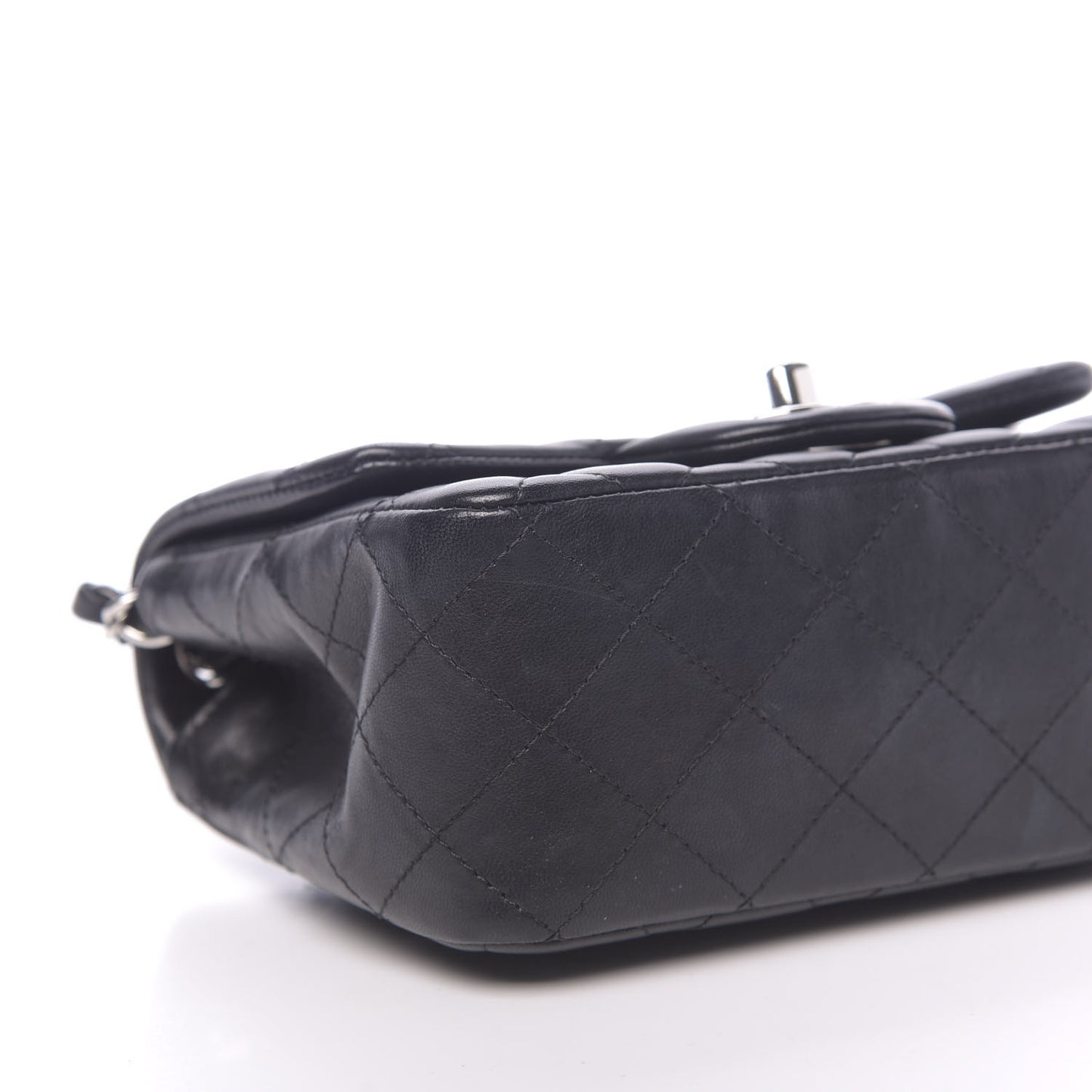 Lambskin Quilted Mini Square Flap Black