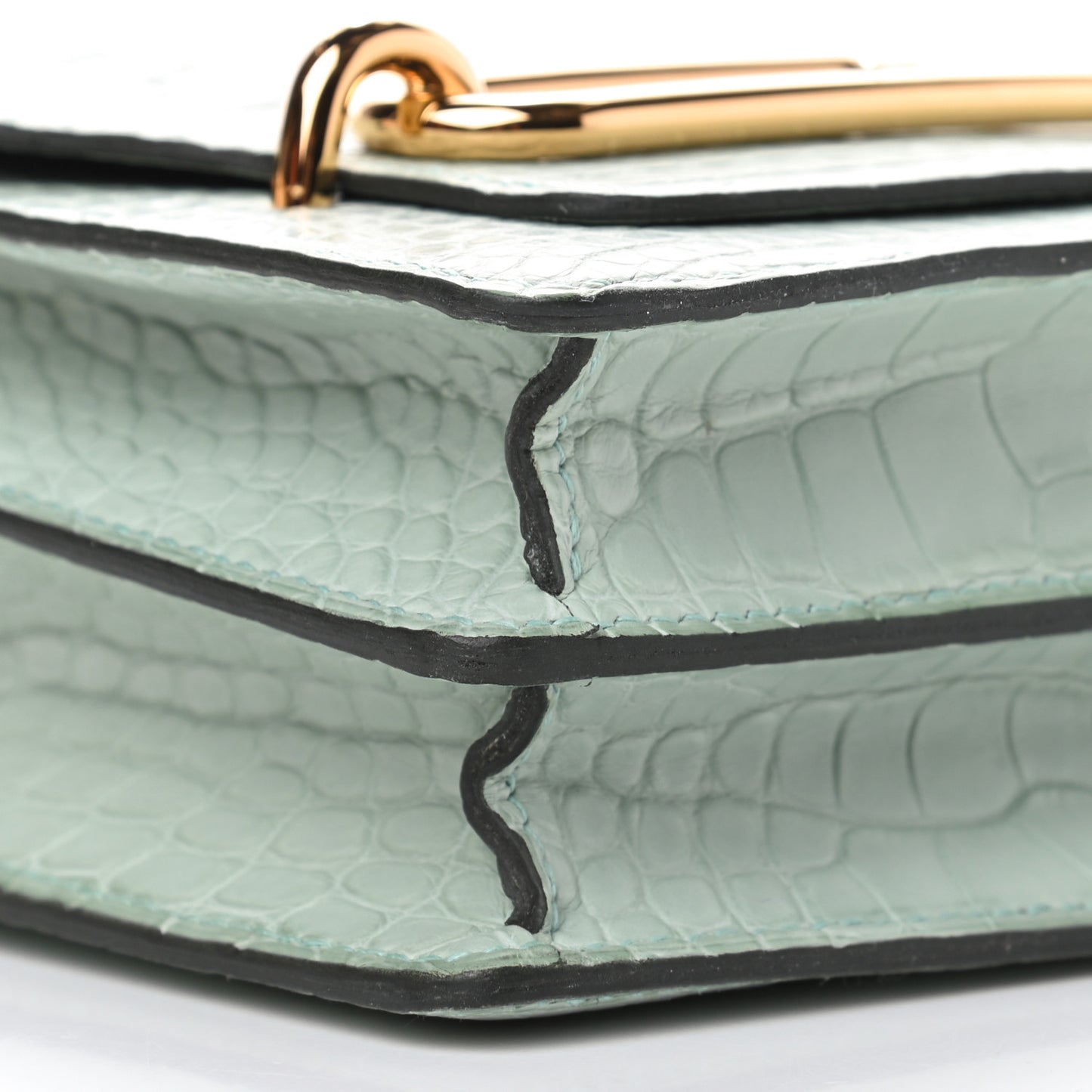 Matte Alligator Mini Sac Roulis Vert D’eau