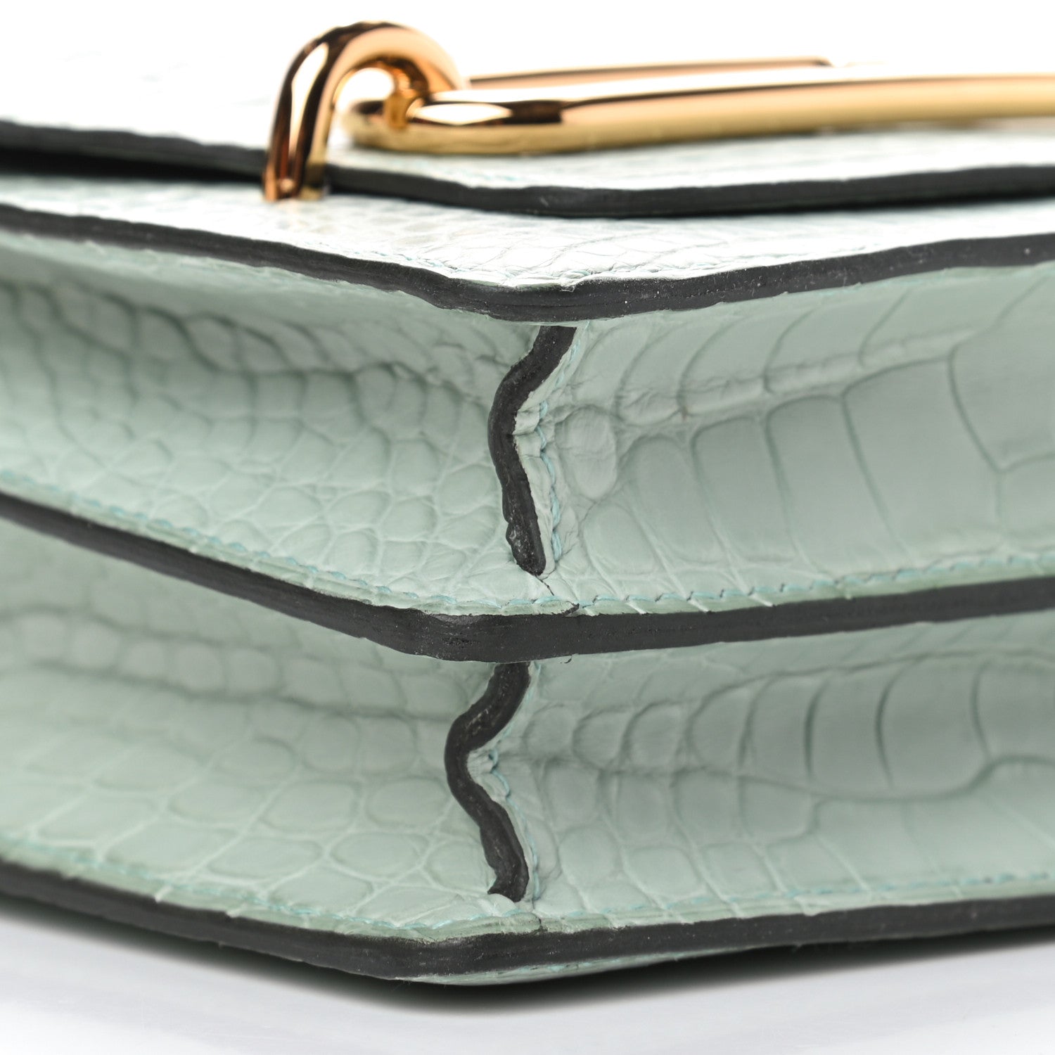 Hermes Matte Alligator Mini Sac Roulis Vert D’eau 8 of 9