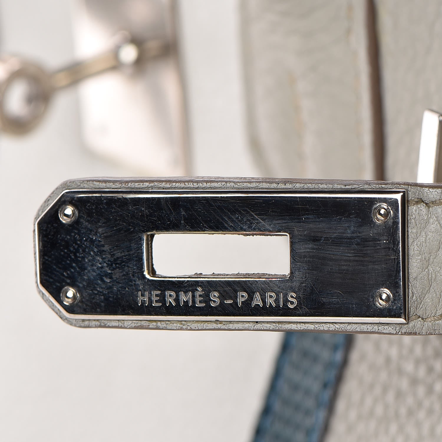 Hermes Taurillon Clemence Lizard Club Birkin 30 Gris Perle White Mykonos 27 of 38