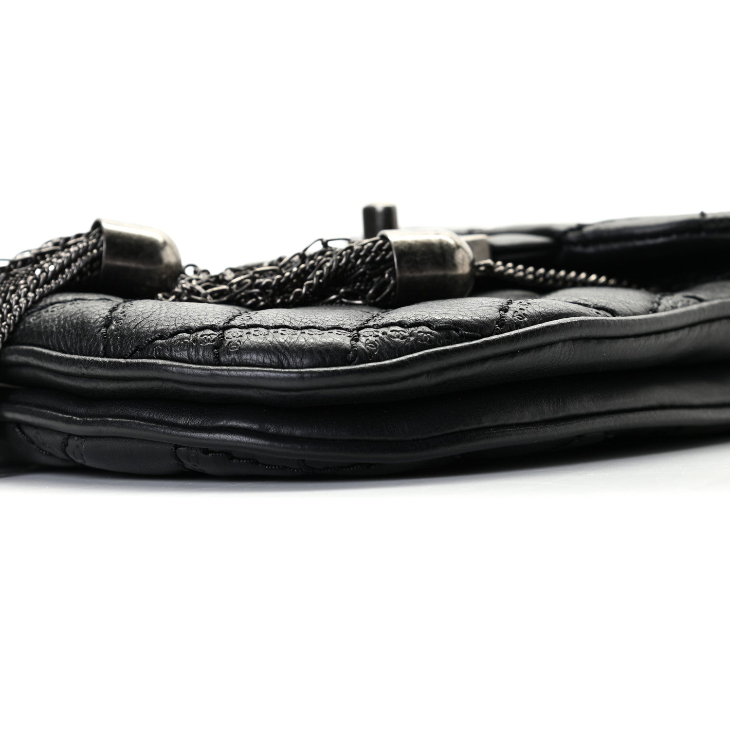Chanel Calfskin Quilted Coco Sporran Small Tassel Flap Black 9 of 10