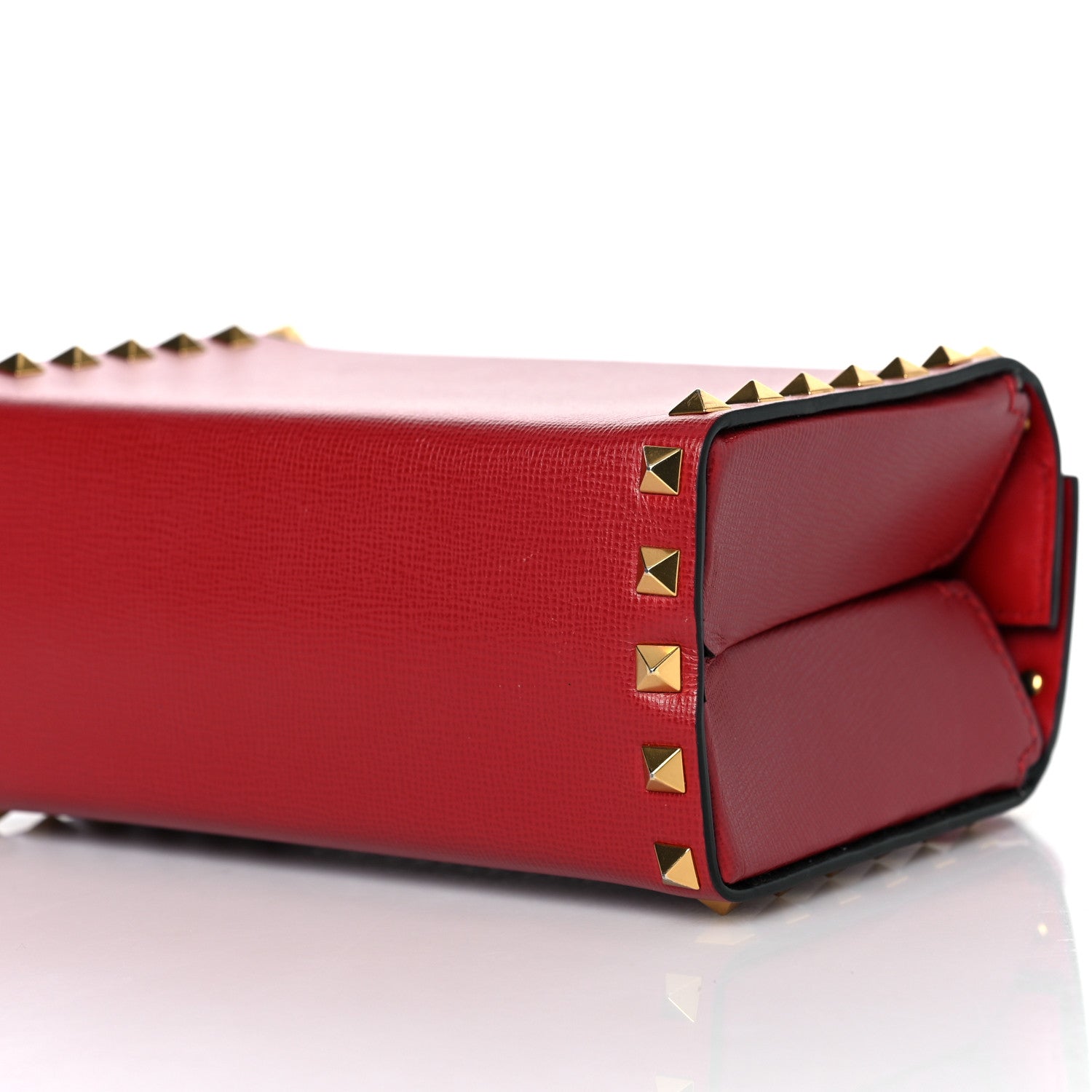 Valentino Garavani Grainy Calfskin Rockstud Alcove Box Top-Handle Bag Rouge Pur 8 of 8