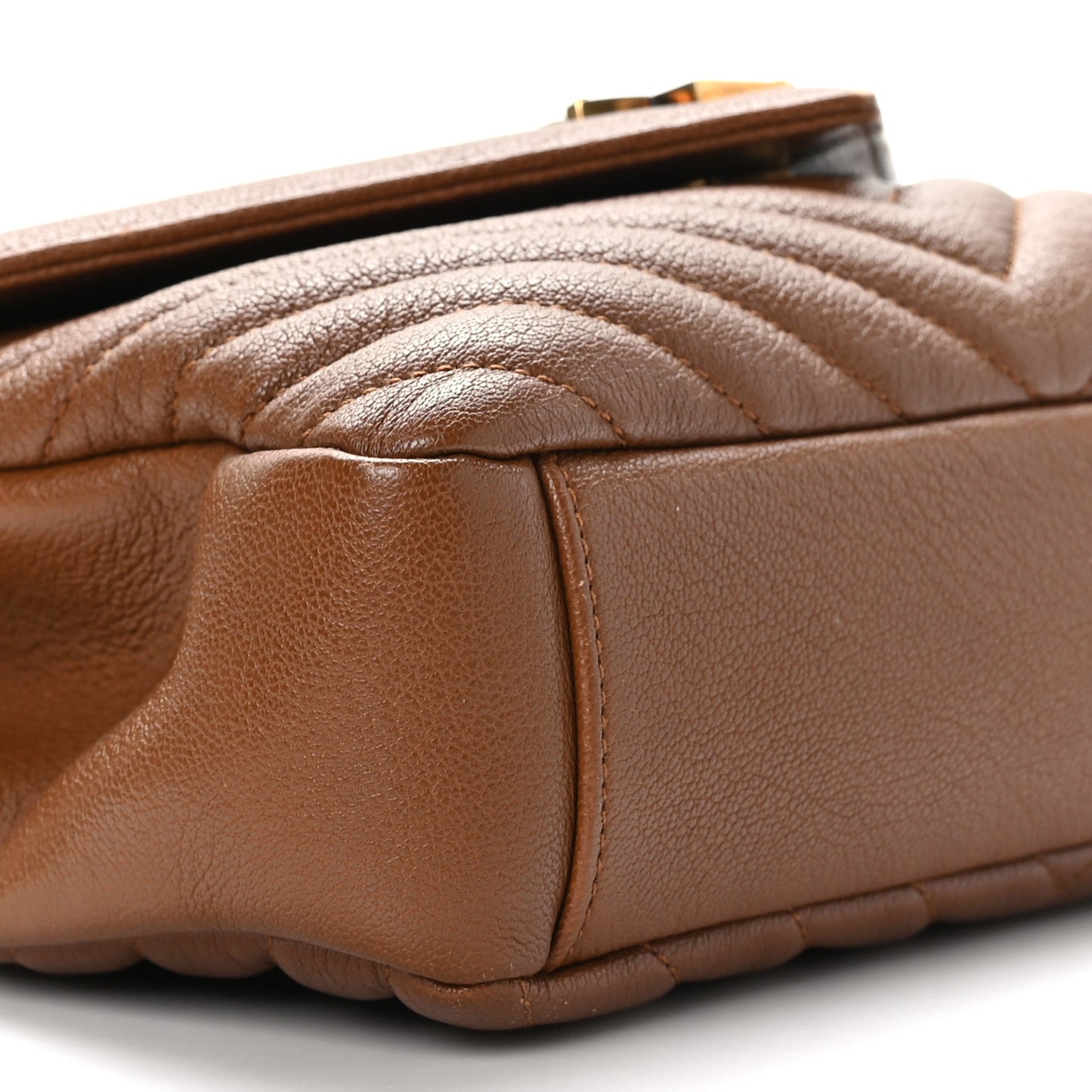 Calfskin Matelasse Chevron Monogram Medium College Bag Brick