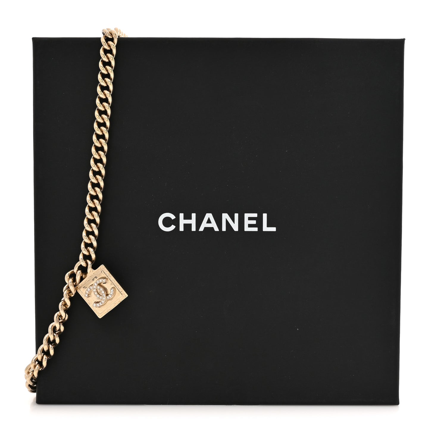 Metal Crystal CC Choker Gold