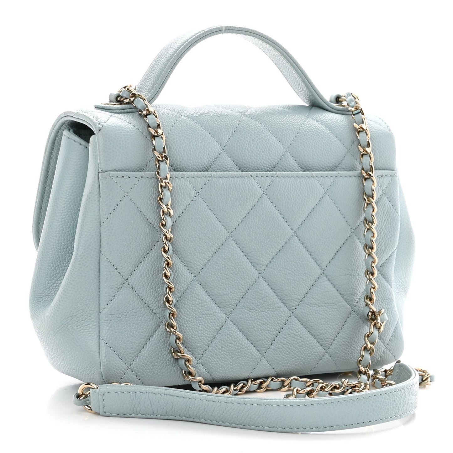 Caviar Quilted Small Business Affinity Flap Blue