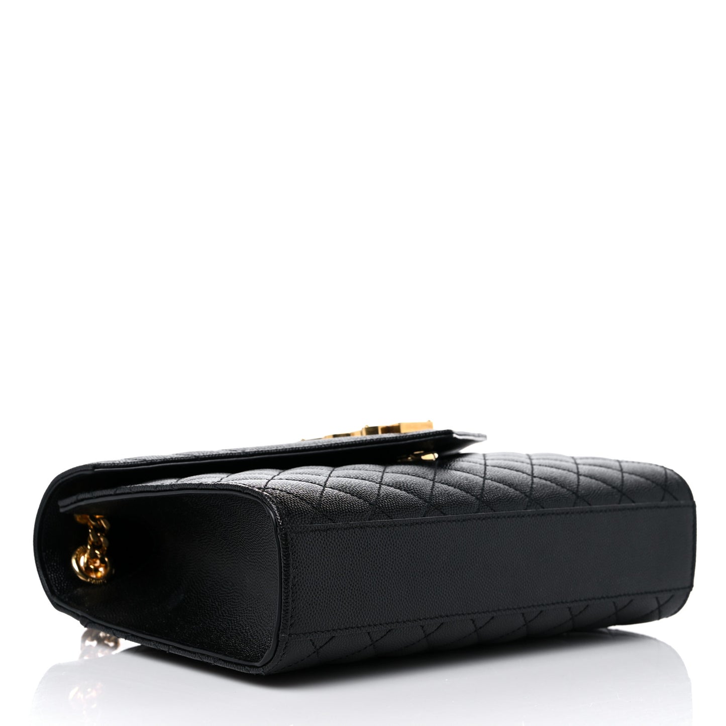 Grain De Poudre Textured Mixed Matelasse Triquilt Medium Monogram Satchel Black