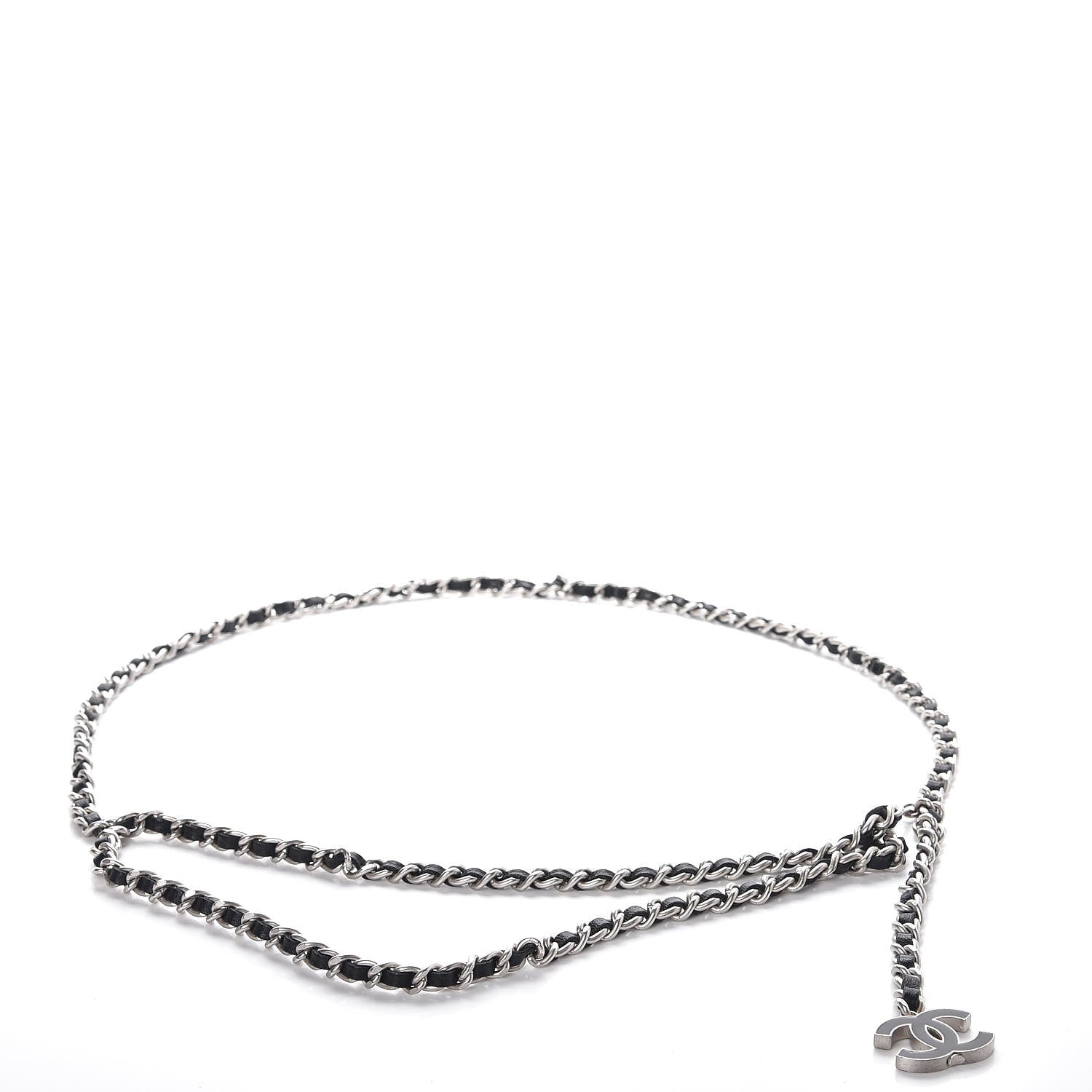 Chanel Lambskin Enamel CC Chain Belt Black Silver 3 of 7