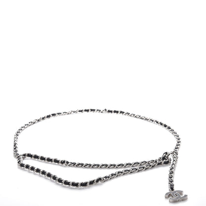 Chanel Lambskin Enamel CC Chain Belt Black Silver 3 of 7