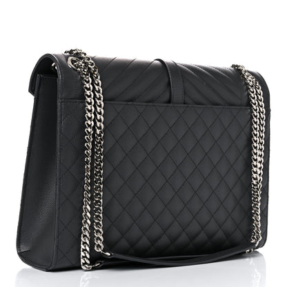 Saint Laurent Grain De Poudre Textured Mixed Matelasse Large Triquilt Monogram Satchel Asphalt 3 of 12