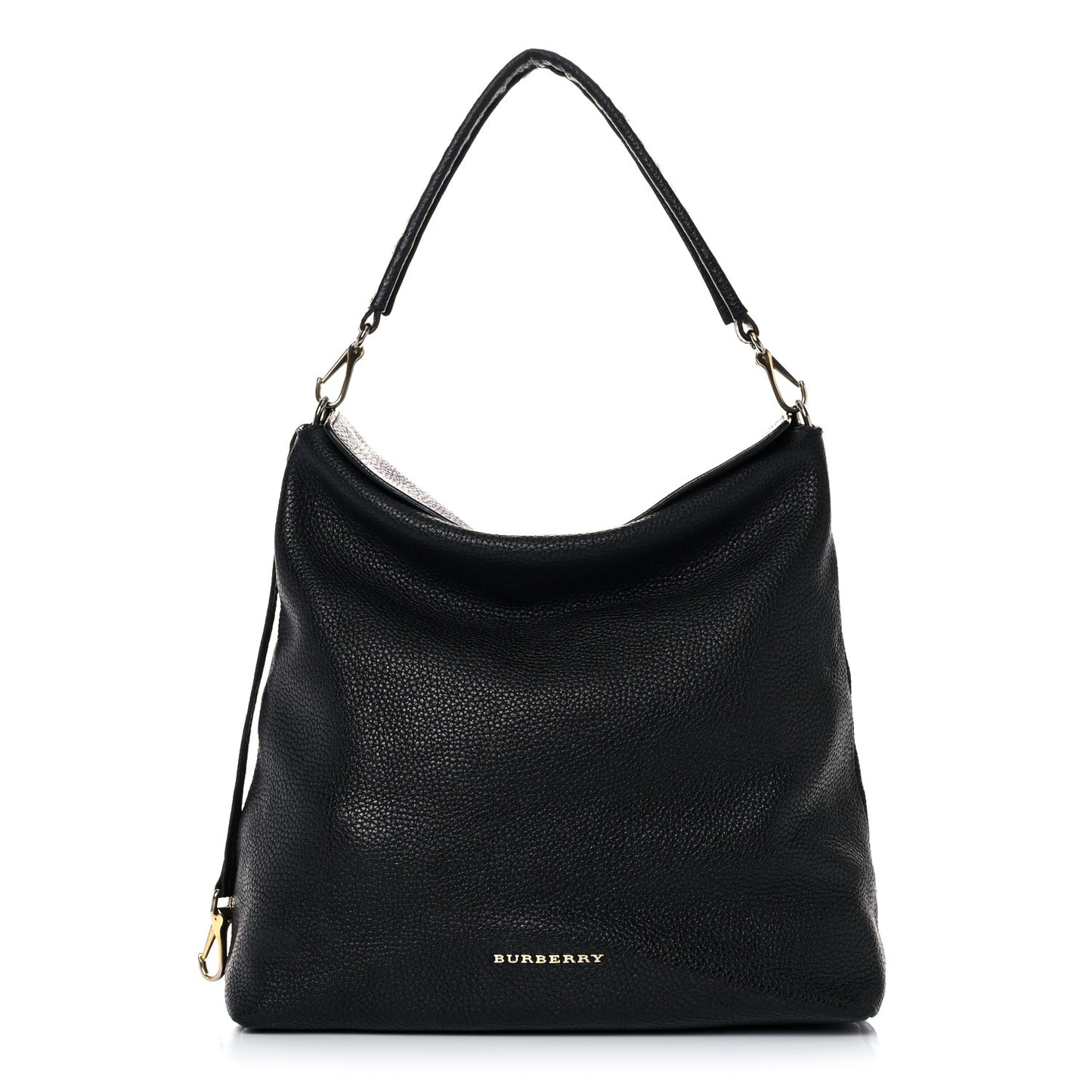 London Grainy Calfskin Medium Cale Hobo Black