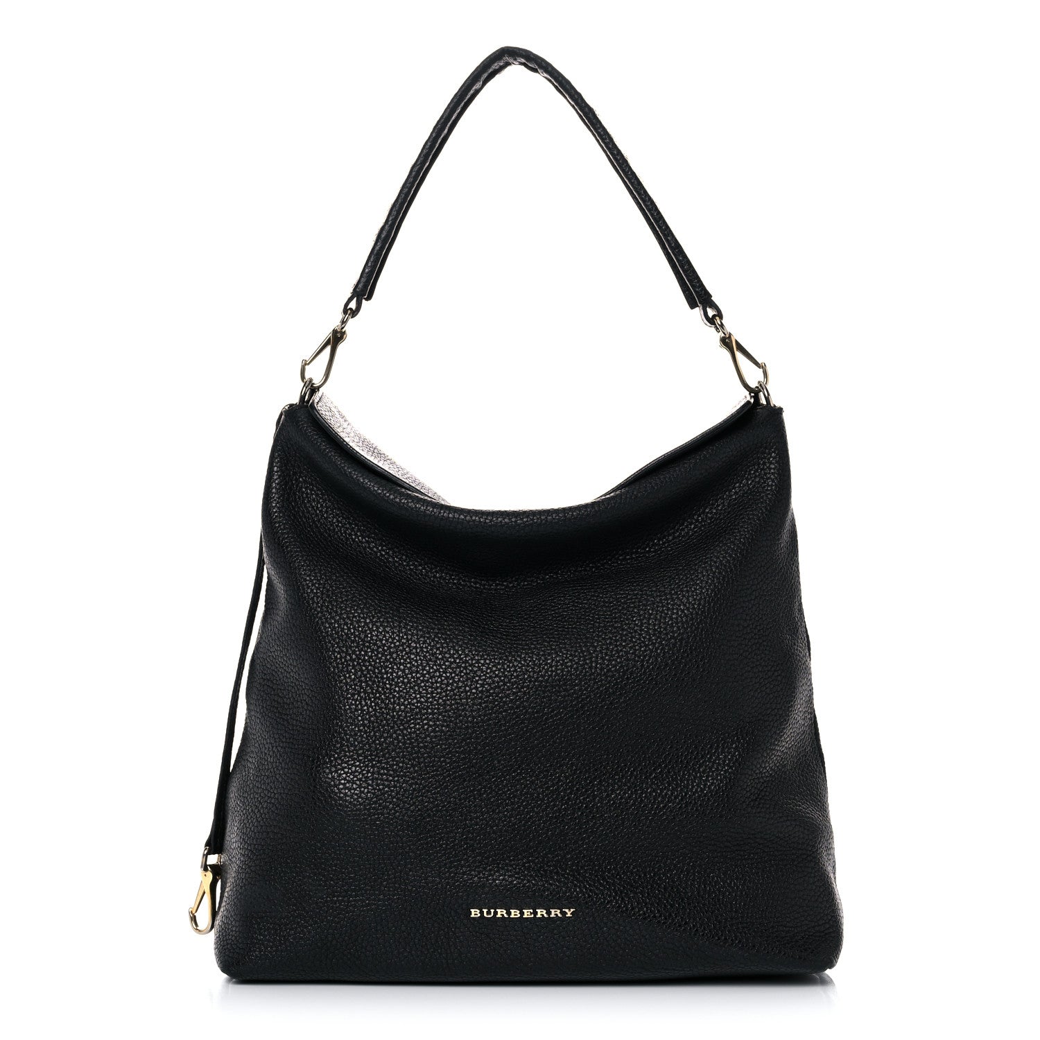 Burberry London Grainy Calfskin Medium Cale Hobo Black 1 of 27