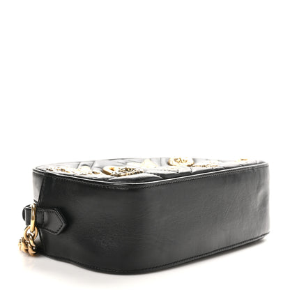 Gucci Calfskin Matelasse Animal Studs Small GG Marmont Chain Shoulder Bag Black 4 of 10