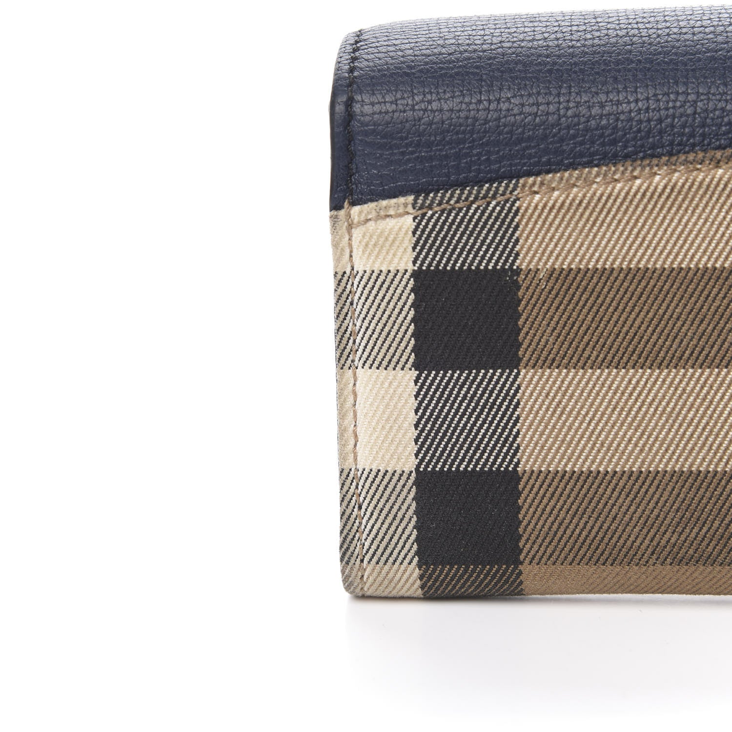 Burberry Calfskin House Check Continental Wallet Navy 11 of 11