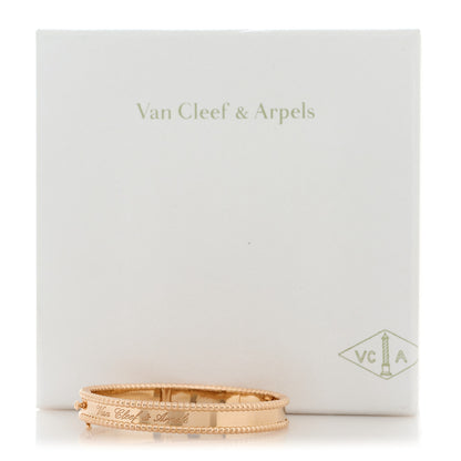 Van Cleef & Arpels 18K Rose Gold Perlee Signature Bangle Bracelet XS 4 of 4
