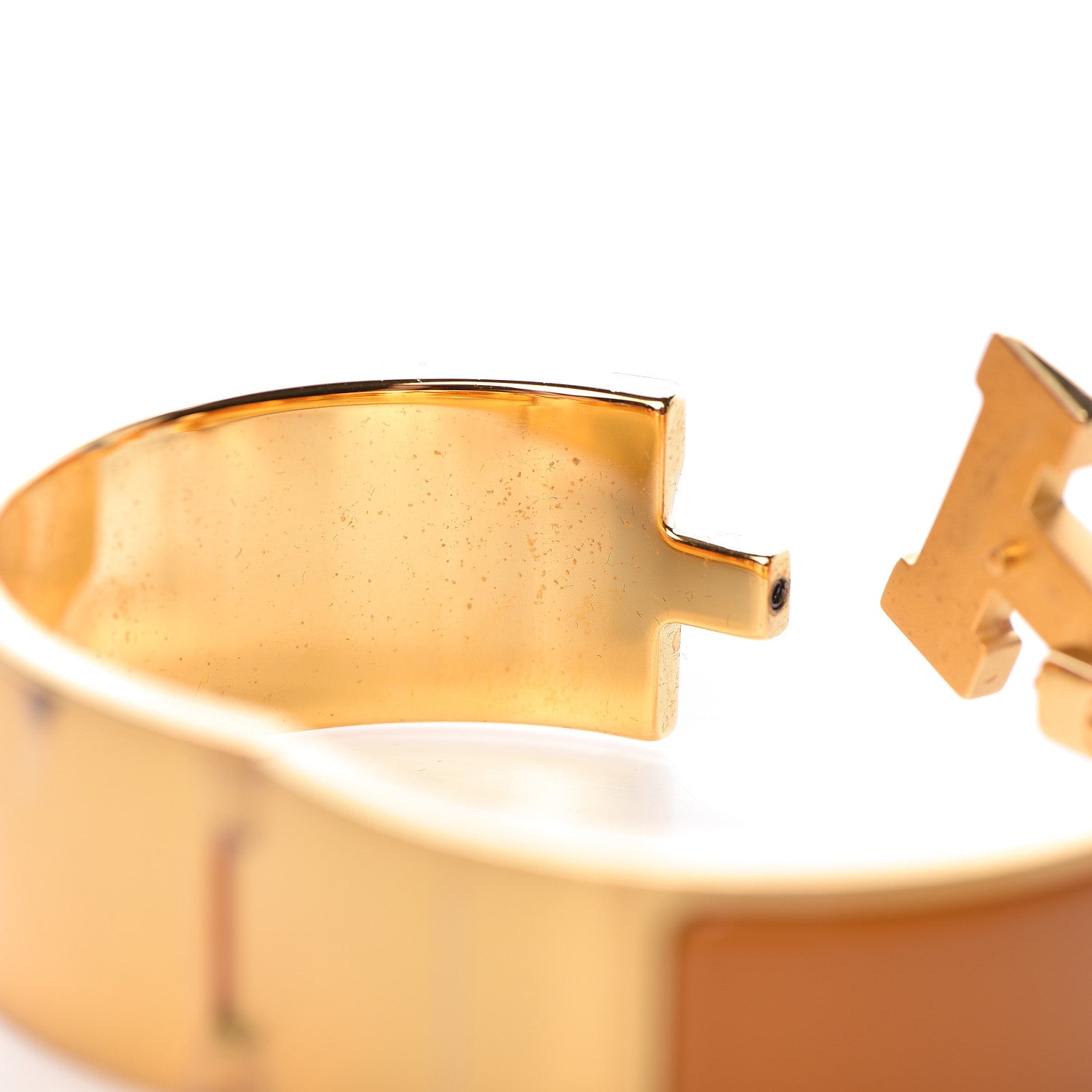 Hermes Enamel Wide Clic Clac H Bracelet PM Jaune Madras 8 of 9