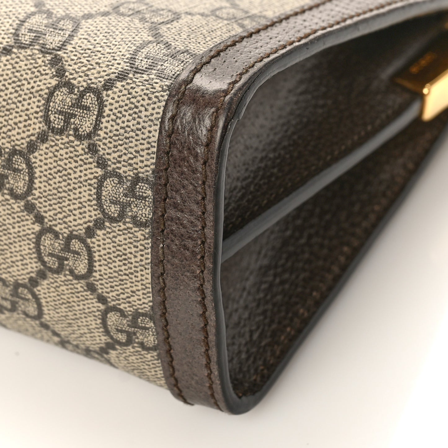 GG Supreme Monogram Web Small Ophidia Chain Shoulder Bag Brown