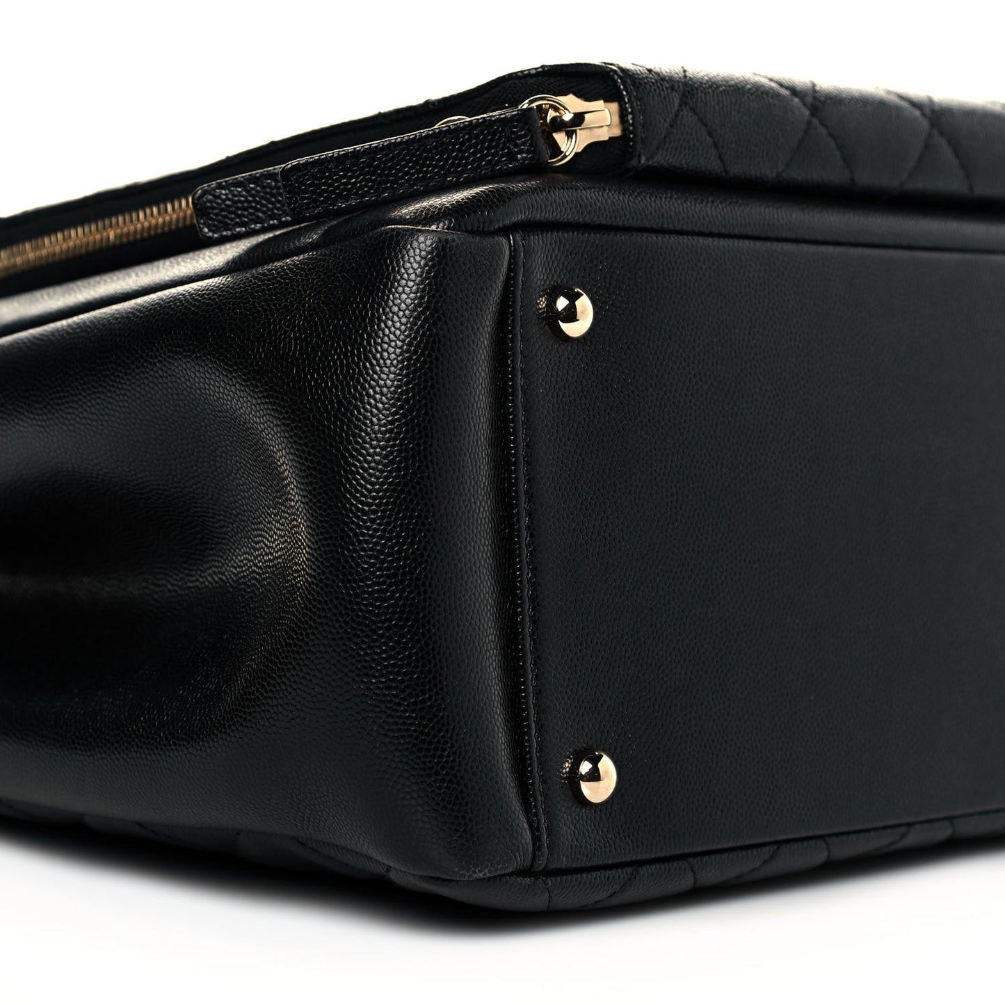 Caviar Quilted Large Business Affinity Shopping Bag Black