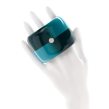 Hermes Lacquered Wood Cuff S Turquoise Emeraude 2 of 5