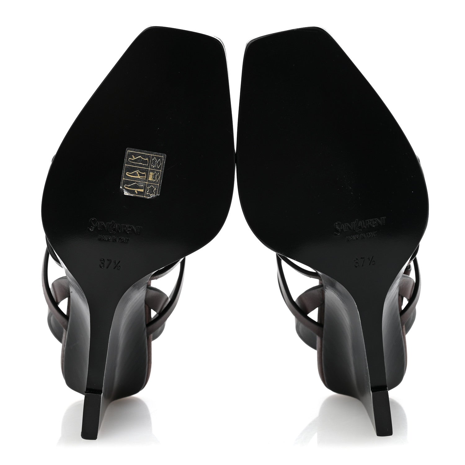 Saint Laurent Calfskin Cassandra 90 Wedges 37.5 Ultra Dark Brown 6 of 11