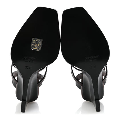 Saint Laurent Calfskin Cassandra 90 Wedges 37.5 Ultra Dark Brown 6 of 11