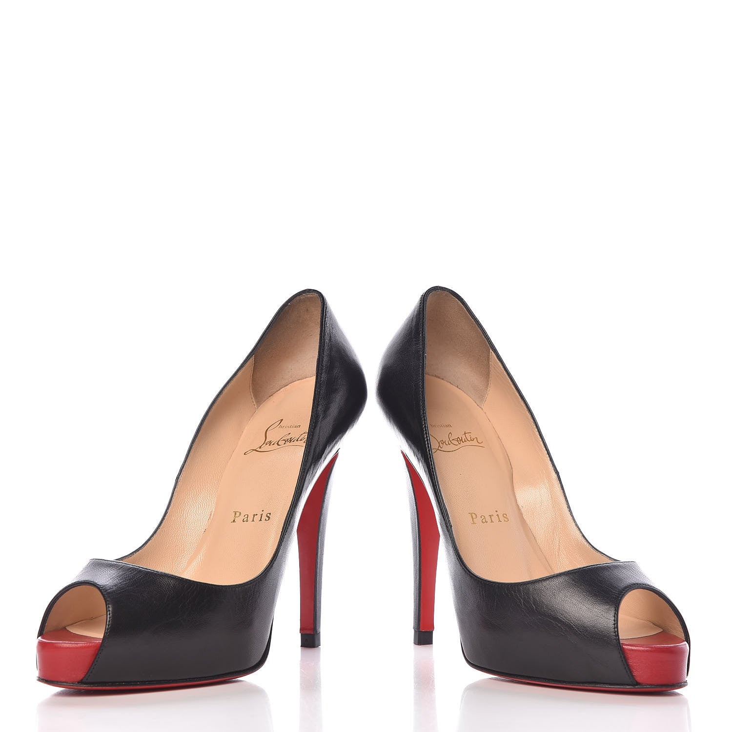 Christian Louboutin Kid Very Prive 120 Pumps 36 Black Red 6 of 15