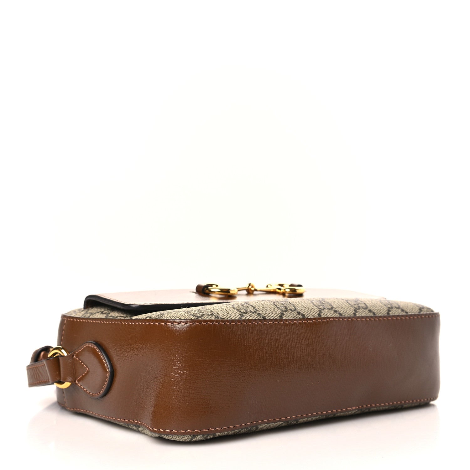 Gucci GG Supreme Monogram Small Horsebit 1955 Shoulder Bag Beige Brown Sugar 4 of 10