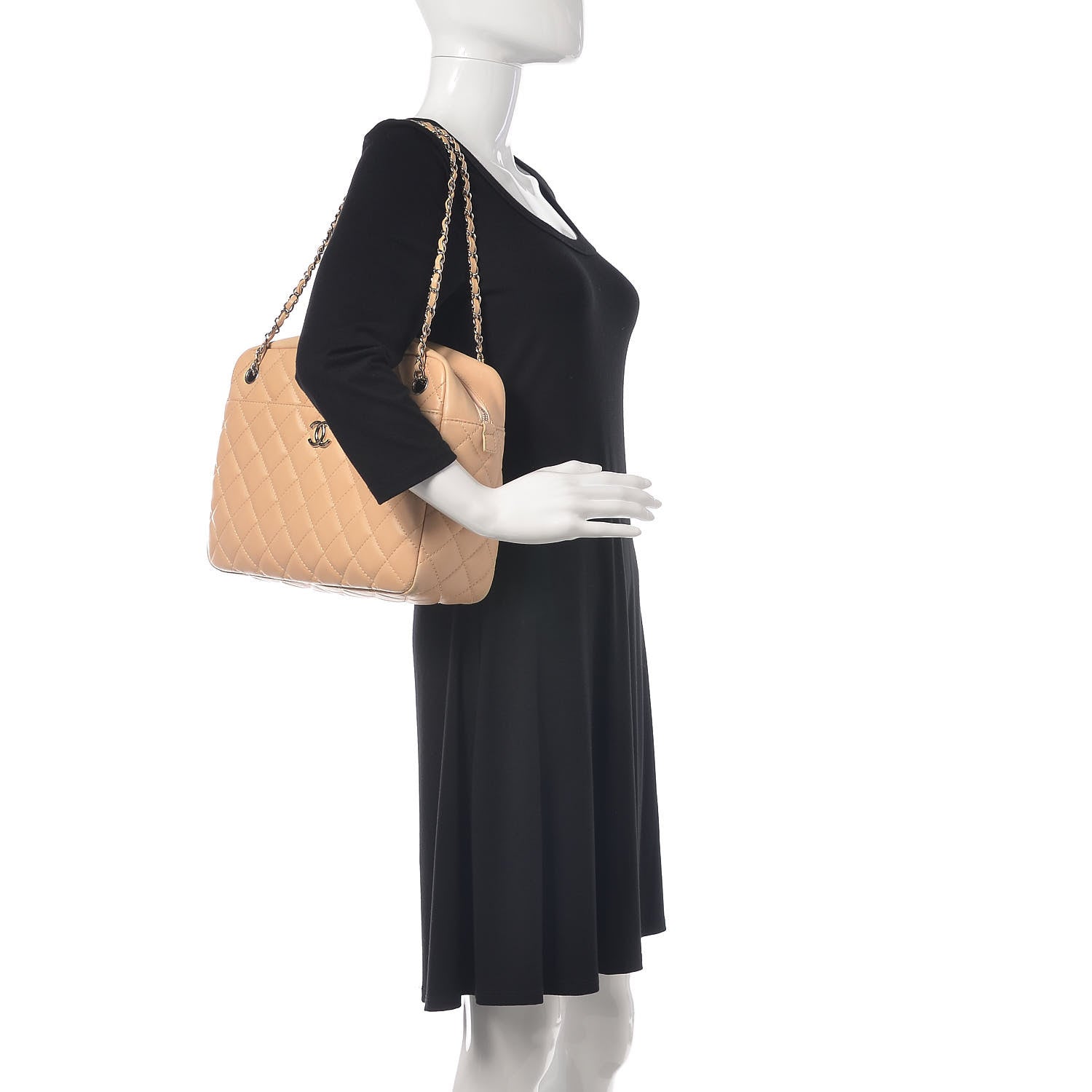 Chanel Lambskin Quilted Large Camera Case Beige Clair 2 of 17