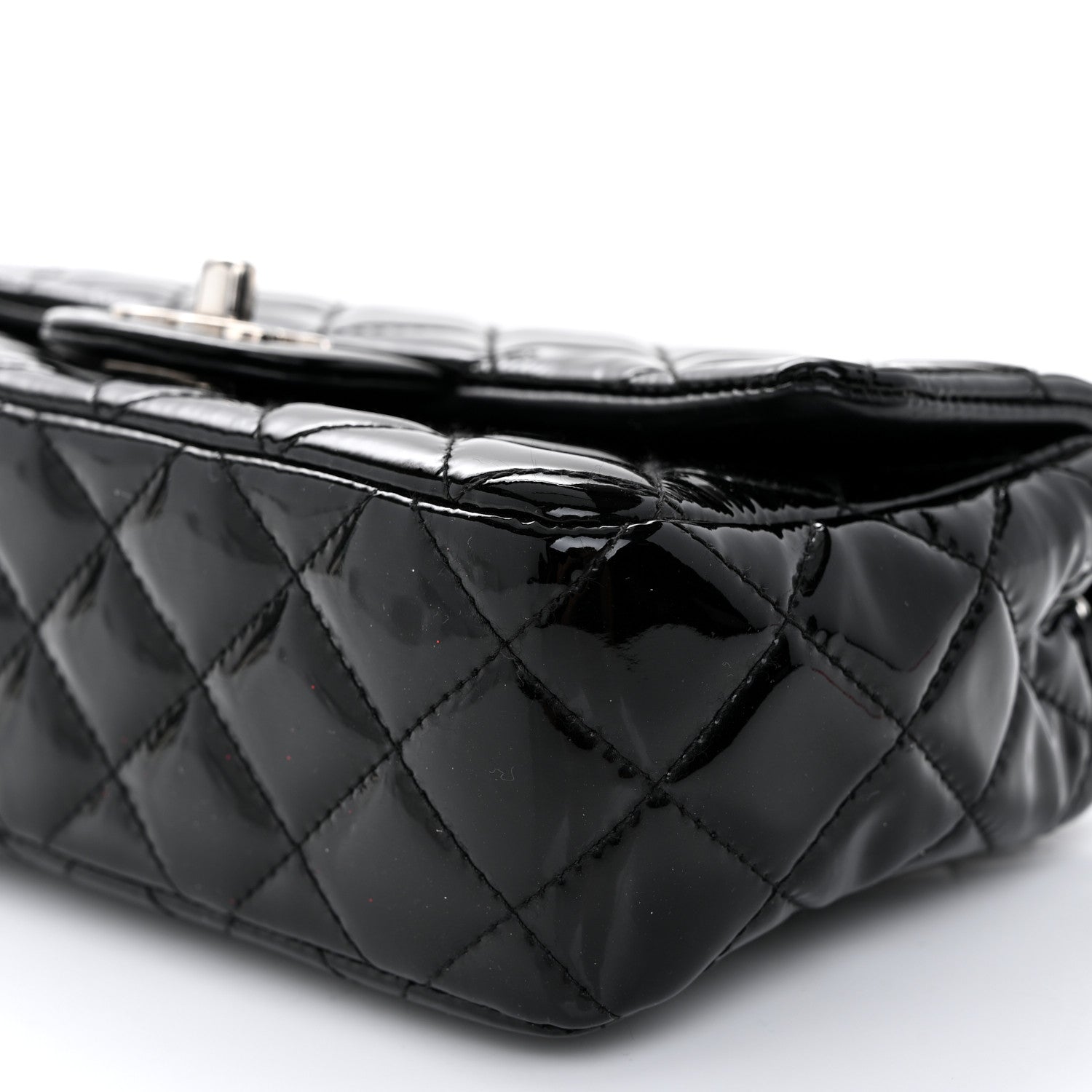 Chanel Patent Calfskin Quilted Mini Rectangular Flap Black 10 of 11