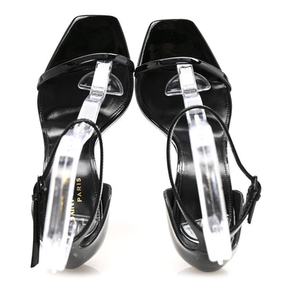 Saint Laurent Patent Calfskin Opyum 110 Sandals 36.5 Black Gold 3 of 18