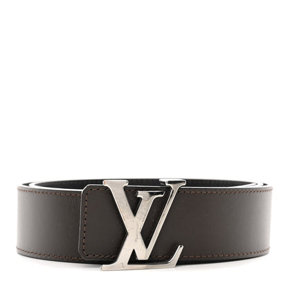 Louis Vuitton Calfskin 40mm LV Initiales Reversible Belt 85 34 Dark Brown Black 85 34 Black 1 of 9