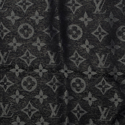 Louis Vuitton Silk Lurex Wool Monogram Shine Shawl Black 4 of 6