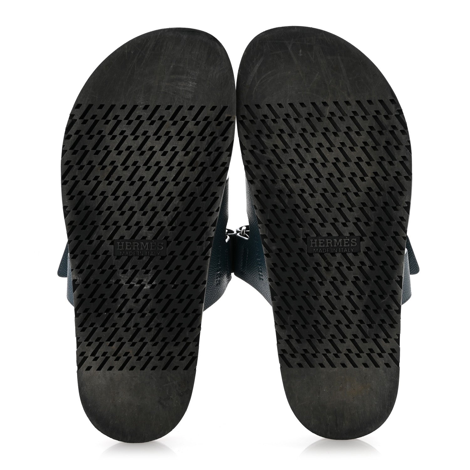 Hermes Epsom Mens Chypre Sandals 43 Bleu Canard 6 of 12
