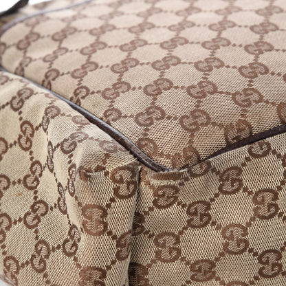 Gucci Monogram Natural Pigskin Large Diaper Bag Beige Ebony Cocoa Dark Chocolate 14 of 15