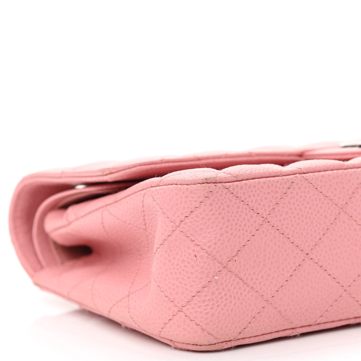 Caviar Quilted Medium Double Flap Pink