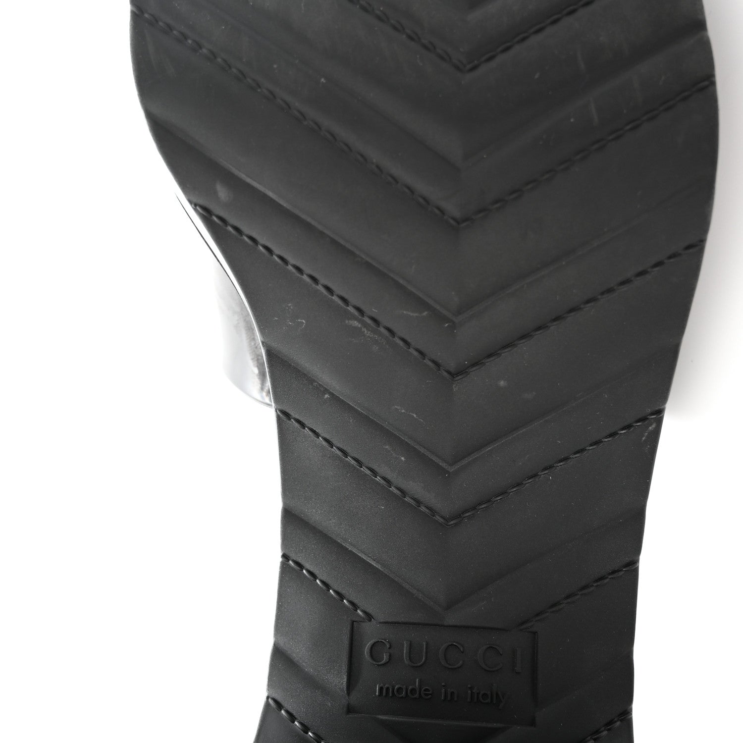 Gucci Rubber Gucci Logo Womens Platform 20/60mm Slide Sandals Black 15 of 15