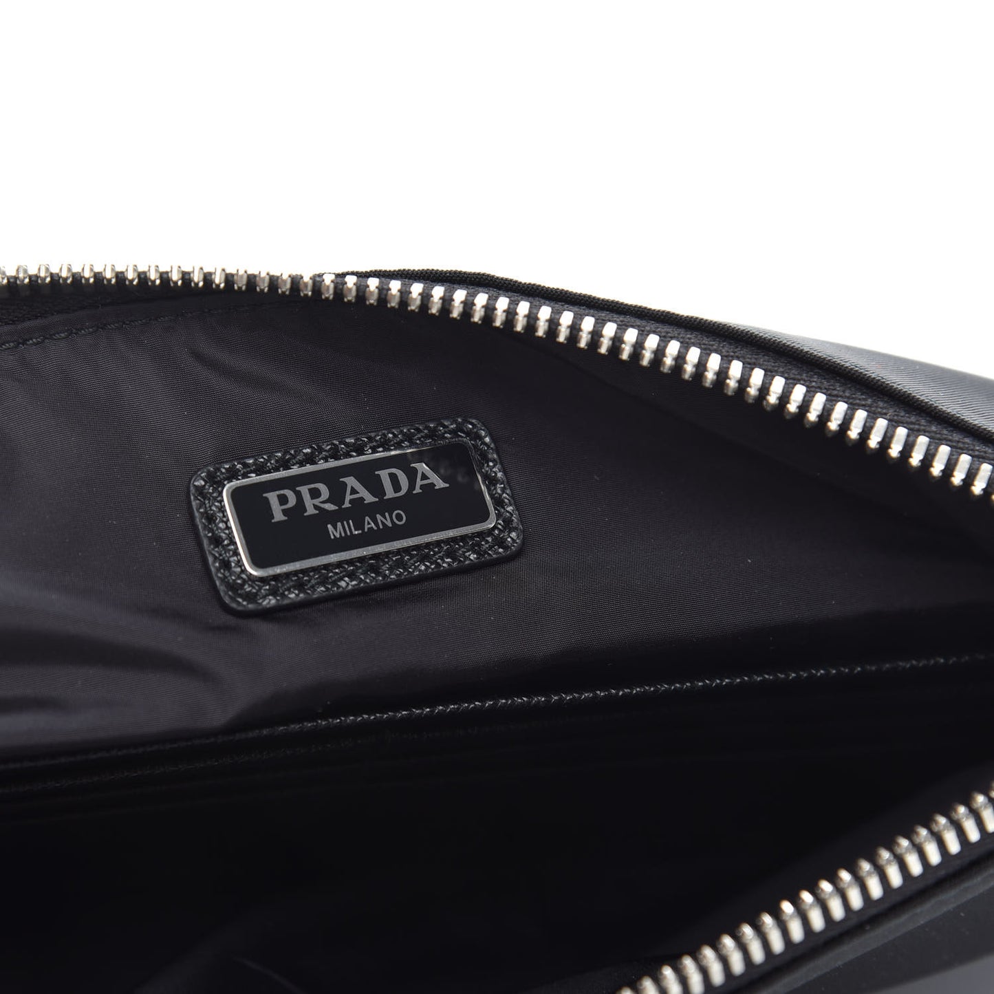 Re-Nylon Saffiano Pouch Wristlet Black
