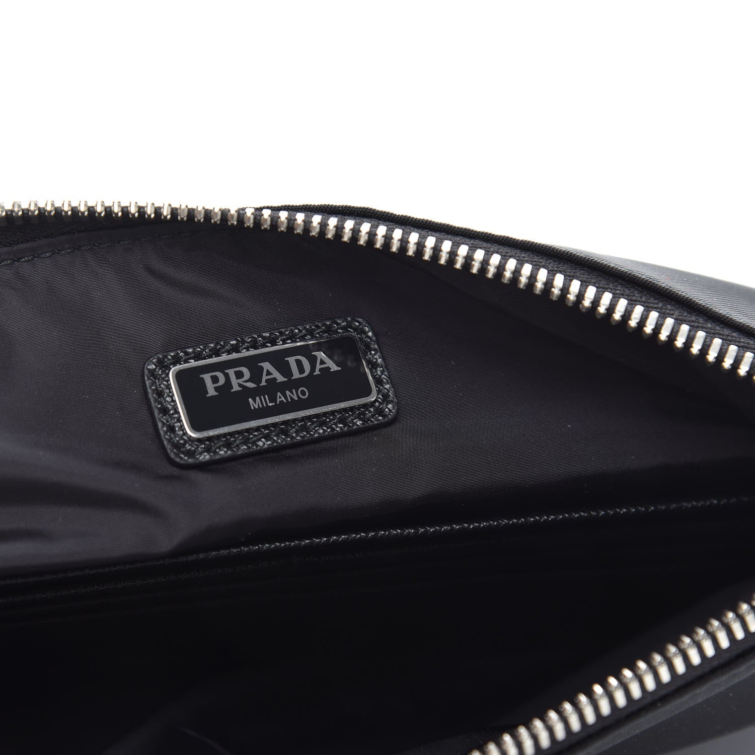 Prada Re-Nylon Saffiano Pouch Wristlet Black 6 of 6