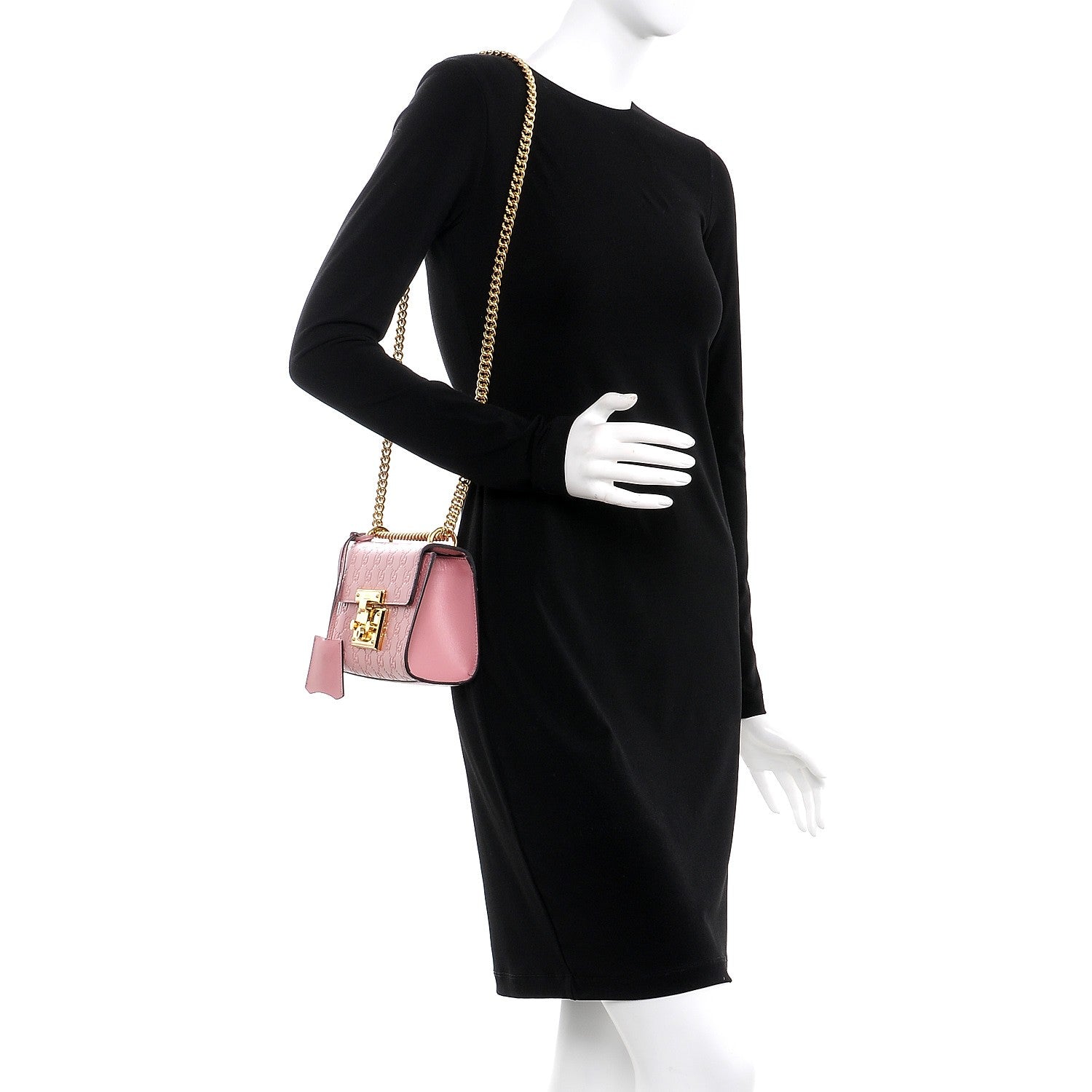 Gucci Guccissima Small Padlock Shoulder Bag Rose Baby Candy 2 of 8