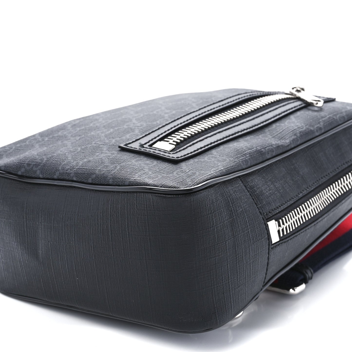 GG Supreme Monogram Web Belt Bag Black Grey