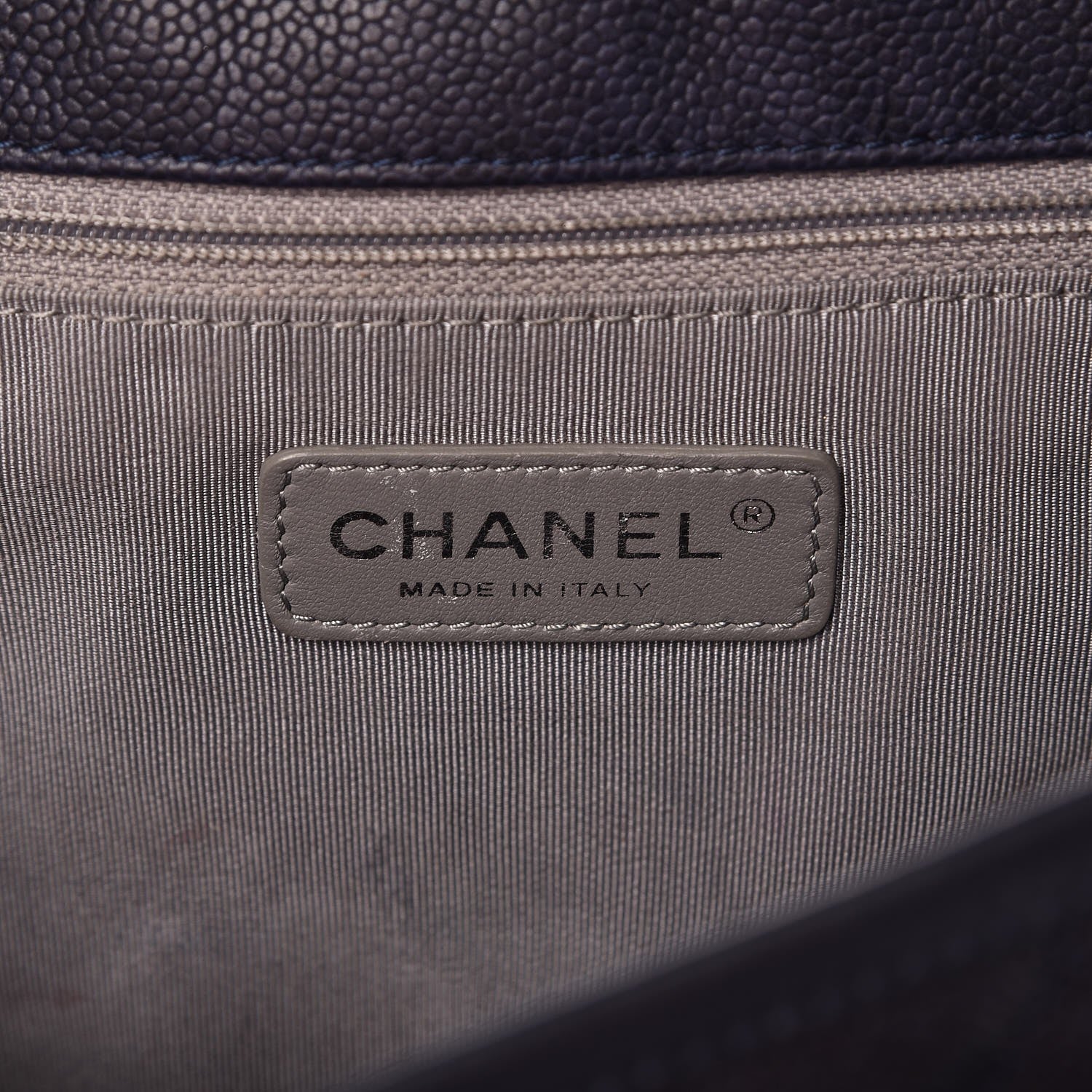 Chanel Caviar Quilted Large French Riviera Flap Navy Blue 7 of 12