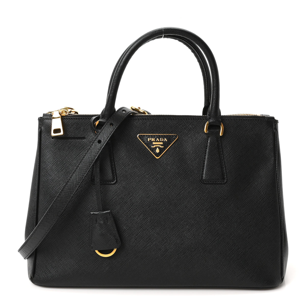 Prada Saffiano Small Galleria Double Zip Tote Black 1 of 10