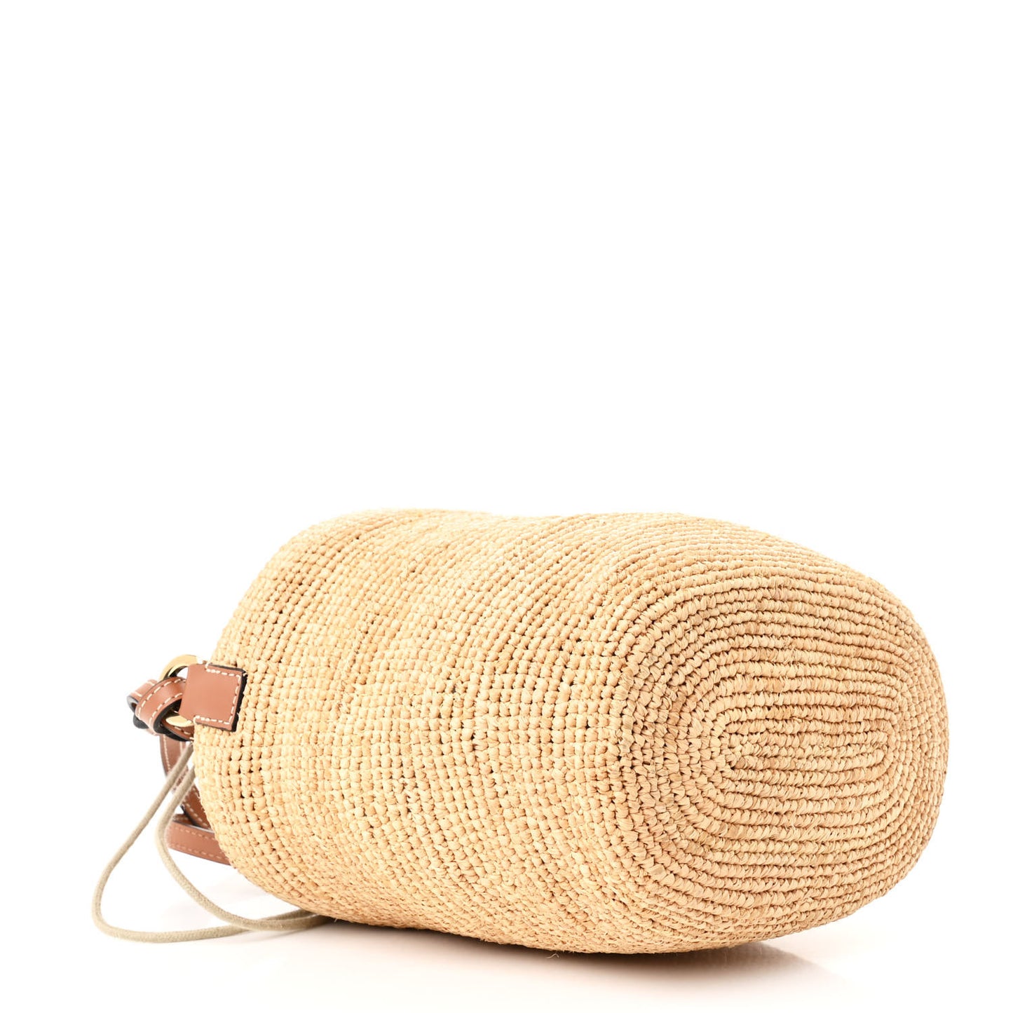 Calfskin Raffia Anagram Paulas Ibiza Pochette Bag Natural Tan