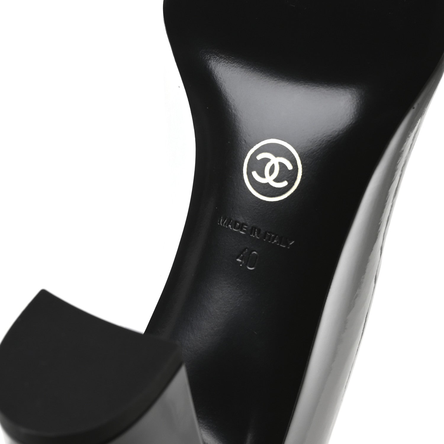 Chanel Patent Calfskin Crystal Cap Toe Logo Pumps 40 White Black 7 of 8