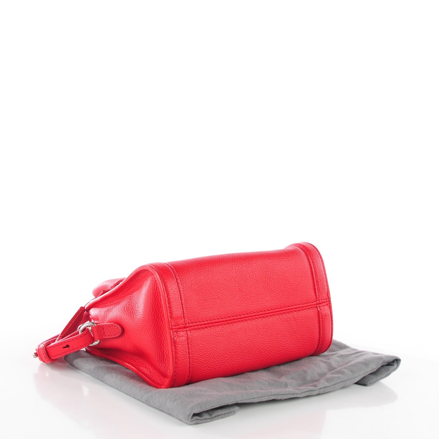 Pebbled Calfskin Mini Padlock Tote Red