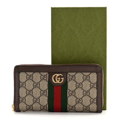 Gucci GG Supreme Monogram Web Ophidia Zip Around Wallet Brown 8 of 8