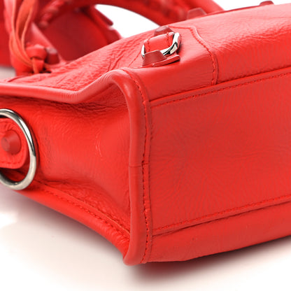 Balenciaga Matte Goatskin Rubber Covered Classic Hardware Mini City Rouge Coquelicot Rouge Braise 9 of 11