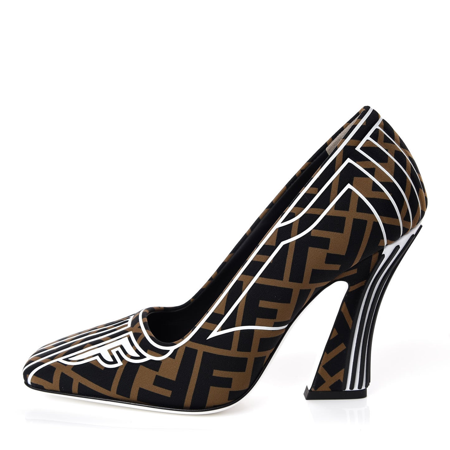 Lycra Film FF FFreedom Decollete Pumps 38 Tobacco Moro White