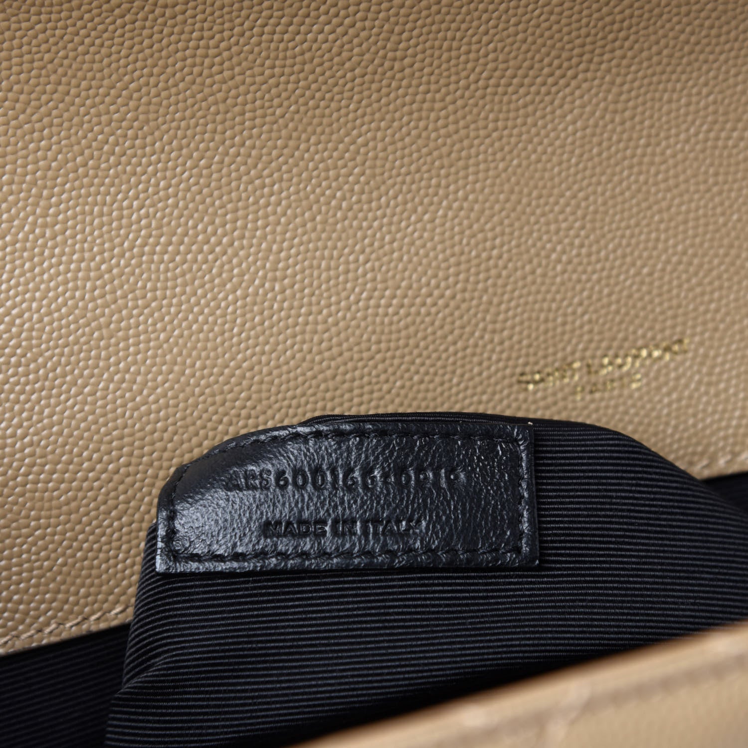 Saint Laurent Grain De Poudre Mixed Matelasse Large Triquilt Monogram Satchel Dark Beige 11 of 12