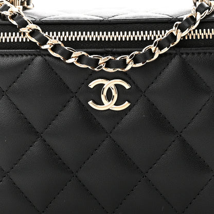 Chanel Lambskin Quilted Small Vanity Case With Chain Black 8 of 11